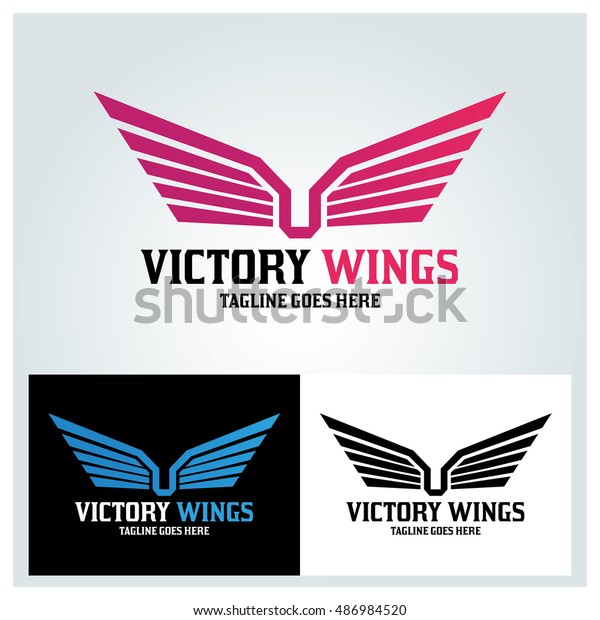 Victory Wings logo design template ,Letter V\
logo design concept ,Vector\
illustration