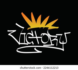 VICTORY word graffiti art design