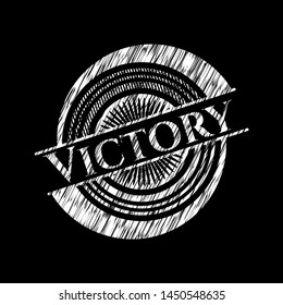 Victory written on a blackboard. Vector Illustration. Detailed.