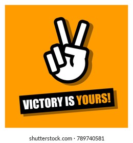 Victory is Yours With Hand Icon