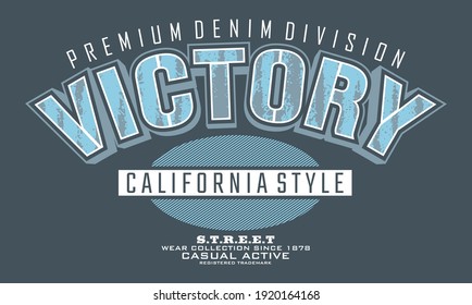 Victory.Vintage and typography design in vector illustration.Clothing,t-shirt,apparel and other uses.Eps10