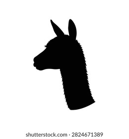 Vicuna head silhouette vector flat illustration design.