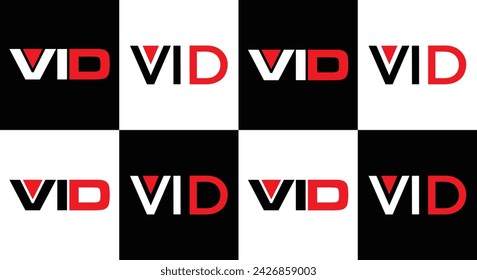 VID logo. V I D design. White VID letter. VID, V I D letter logo design. Initial letter VID linked circle uppercase monogram logo.