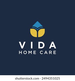 Vida home care logo design.