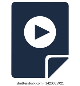Video activation symbol flat vector icon. Media control button. Audio application interface