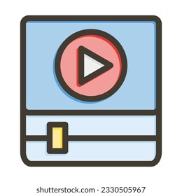 Video Ad Thick Line Filled Colors For Personal And Commercial Use.
