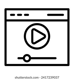 Video Ad Vector Line Icon Design