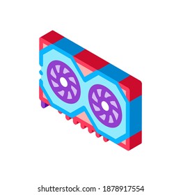 video adapter color icon vector. isometric video adapter sign. color isolated symbol illustration