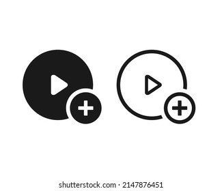 Video add icon. Vector illustration