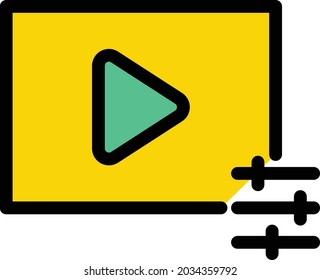 Vektorgrafikfarbensymbol für Videoanpassung