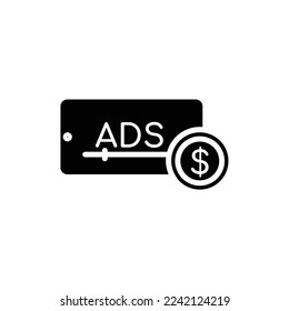 Vector de iconos de anuncios de vídeo rellenado 