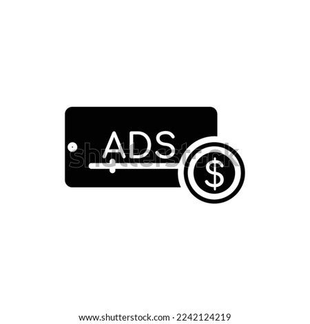 Video Ads Filled Icon Vector 