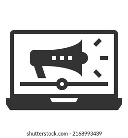 Vector de iconos de VIDEO ADS Ilustración, promoción, venta
