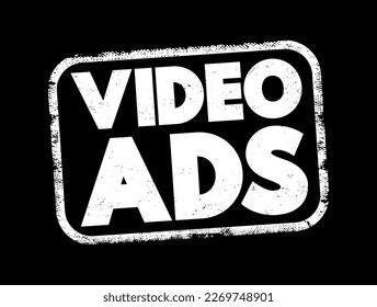 Video Ads text stamp, concept background