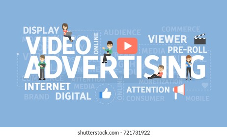 Video advertising concept. Idea of viewer, internet and attention.