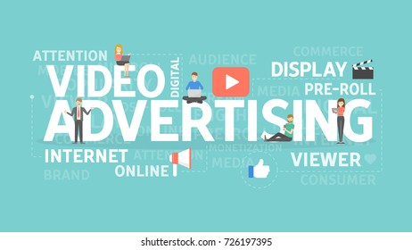 Video advertising concept. Idea of viewer, internet and attention.