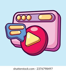Video Advertising Flat Design Illustration Vector