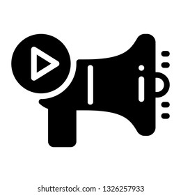 video advertising, glyph black style, seo and business icon