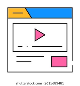 video advertising line icon vector. video advertising sign. isolated symbol illustration