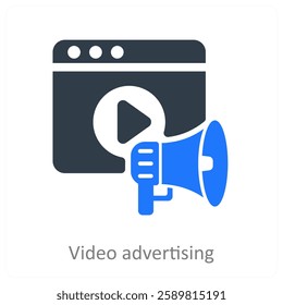 Video Advertising and marketing icon concept