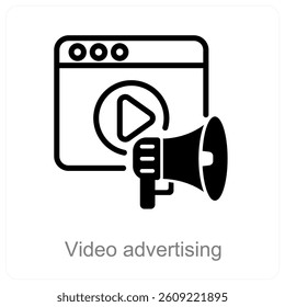 Video Advertising and marketing icon concept