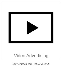 Vídeo Publicidade vetor ícone design conceito