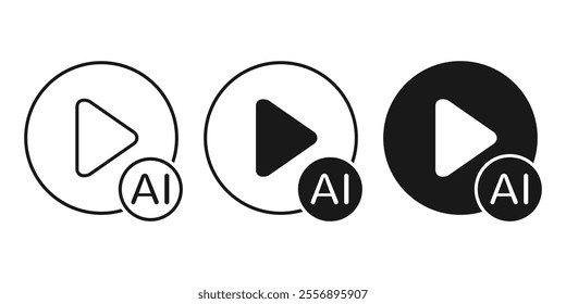 Video AI icon. illustration vector