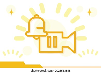 Video Alert icon symbol sign from modern notification collection for mobile concept and web apps design. Bell, alert and social media related vector line icons.