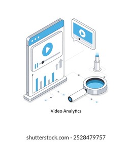 Video Analytics isometric stock illustration. EPS File stock illustration