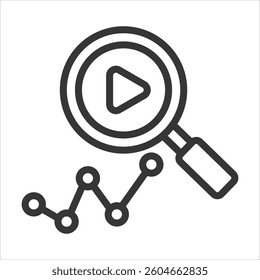 Video Analytics Outline Icon Vector Illustration