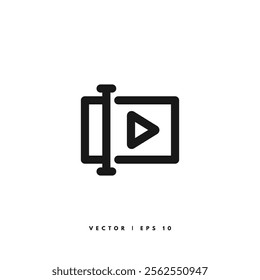 Video App Icon. Editable Stroke