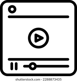 Icono de dibujo de línea de aplicación de vídeo