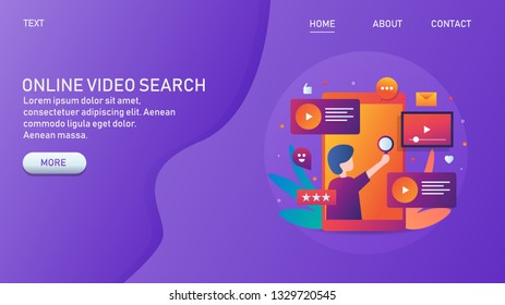 Video app, Search videos online, gradient style vector banner