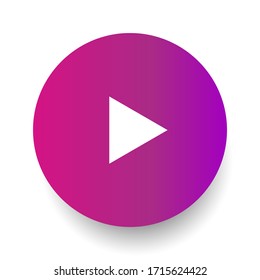 Plantilla de diseño de icono de aplicación de vídeo. Reproductor musical. Diseño de icono de aplicación. Diseño de material. Estilo minimalista