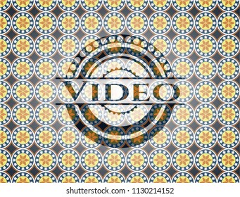 Video arabesque emblem background. arabic decoration.