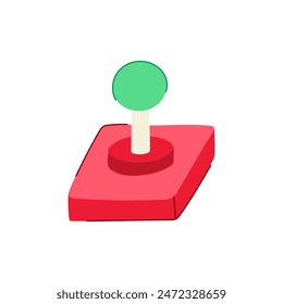 video arcade joystick cartoon. old stick, controller isometric, pixel gamer video arcade joystick sign. isolated symbol vector illustration