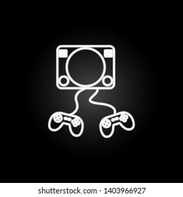 video attachment neon icon. Elements of gaming set. Simple icon for websites, web design, mobile app, info graphics