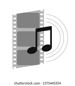 Video and audio icon symbol. Vector illustration of a flat style.