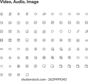 Video Audio Image And Other Multimedia Icon Set