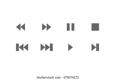 Video and audio interface icon set. Vector illustration