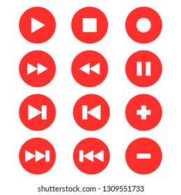 video, audio, media player button set isolated vector