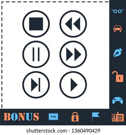 Video Audio Player Buttons Perfect Icon Stock Vector (Royalty Free ...