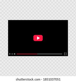 Video and audio player interface template with set buttons. Vector flat illustrations. Play or stop video. Design player for websites and mobile apps isolated on white background.