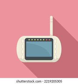 Video baby monitor icon flat vector. Newborn radio. Neonatal nanny