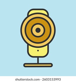 Video baby monitor icon, video surveillance made flat color style, sign linear camera for use logo and other design