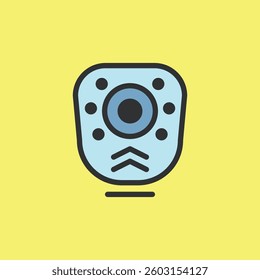 Video baby monitor icon, video surveillance made flat color style, sign linear camera for use logo and other design