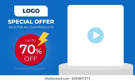 Modelo de plano de fundo de vídeo para promoção flash sale