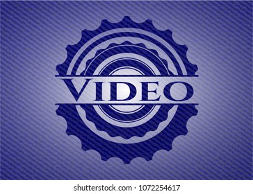 Video badge with denim texture