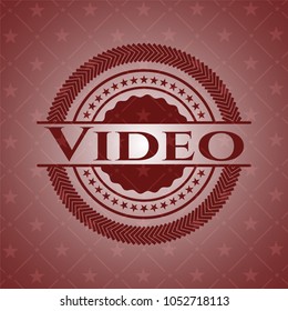 Video badge with red background