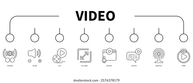 Video banner web icon vector illustration concept